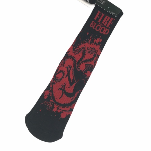 HBO Game of Thrones Crew Socks Black, Red, 2 Pairs - Picture 3 of 9
